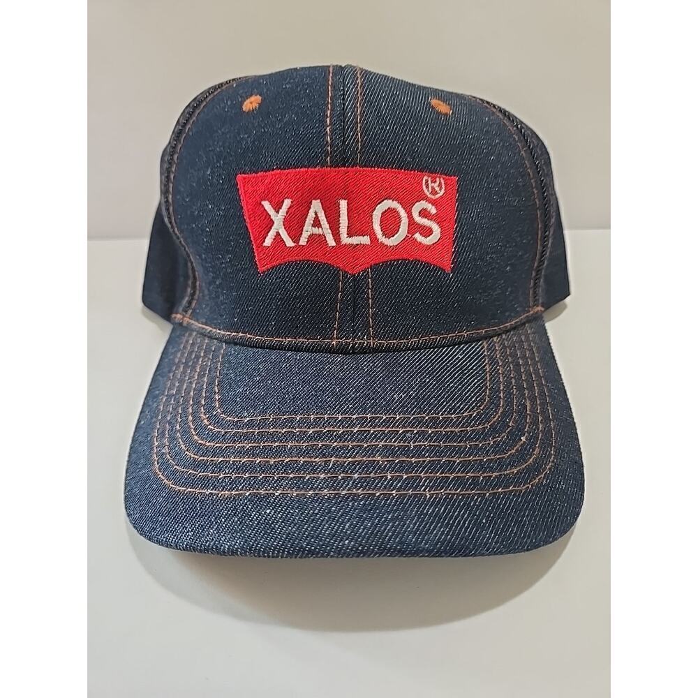 Xalos Hat Denim Logo Blue Jeans Classic SnapBack Baseball Cap Hat
